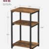 VASAGLE Side Table, Small End Table, Tall Nightstand for Living Room, Bedroom, Office, Bathroom, Rustic Brown and Classic Black ULET273B01