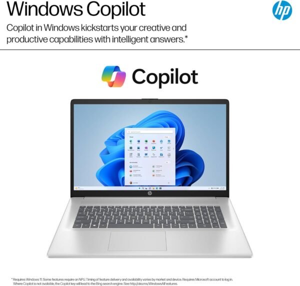 HP 17 Laptop (17.3" FHD Anti-Glare, AMD Ryzen 5 7430U, 32GB RAM, 1TB SSD, 6-Core (> i7-1165G7)), for Business, Enterprise, Students, Long Battery Life, Webcam, Fast Charge, Win 11 Pro w/AI Copilot