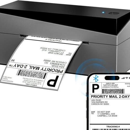 Bluetooth Shipping Label Printer 4x6, 249BT Thermal Label Printer 4x6 for Small Business, Shipping Packages, Office, Home, Compatible with Android iPhone iPad Windows macOS Chrome USPS Etsy