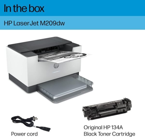 HP LaserJet M209dw Wireless Printer, Print, Fast speeds, Easy setup, Mobile printing,Best-for-small teams