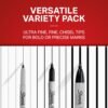 Sharpie Permanent Markers Variety Pack Featuring Ultra-Fine Chisel Tip And Fine Tip Marker Set Writing And Poster Markers Black 6 Count
