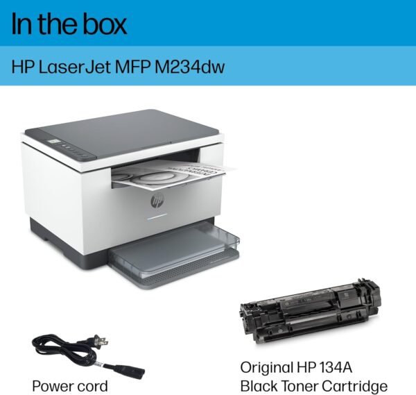 HP LaserJet MFP M234dw Wireless Printer, Print, scan, copy, Fast speeds, Easy setup,(6GW99F) (6GW99F#BGJ) Mobile printing, Best for small teams