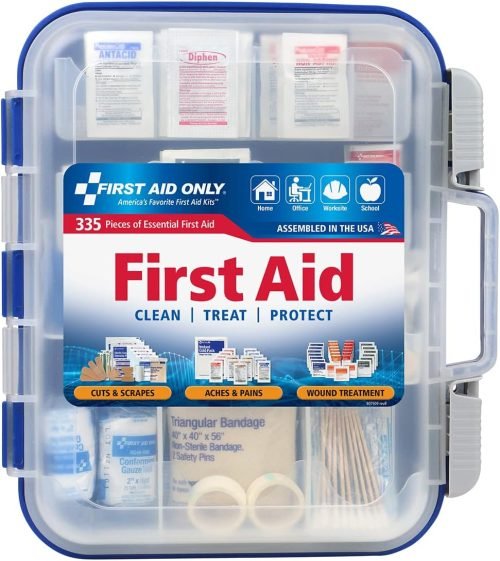 First Aid Only 91247 OSHA-Compliant First Aid Kit, All-Purpose 100-Person Emergency First Aid Kit for Business, Worksite, Home, and Car, 335 Pieces