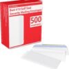 #10 Envelopes Letter Size Self Seal | 500 Business Mailing Security Peel and Sealing Envelope | 100% Tinted | no 10 White Windowless Legal Regular Plain Envelops Pack | 4-1/8 x 9-1/2 Inches | 24 LB