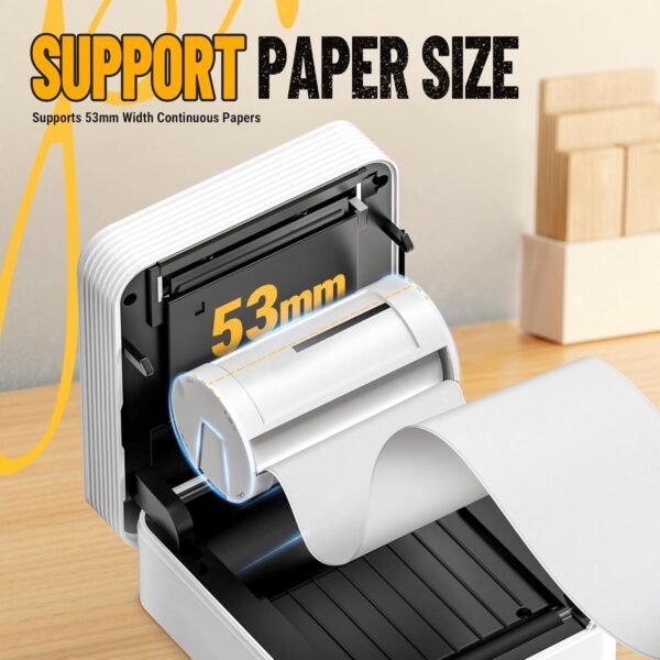Nelko Sticker Printer, PM230 Print Pod Mini Bluetooth Portabel Sticker Maker with 3 Rolls Paper, Print Pods Mini Printer with Multiple Templates for Phone & Tablet, White