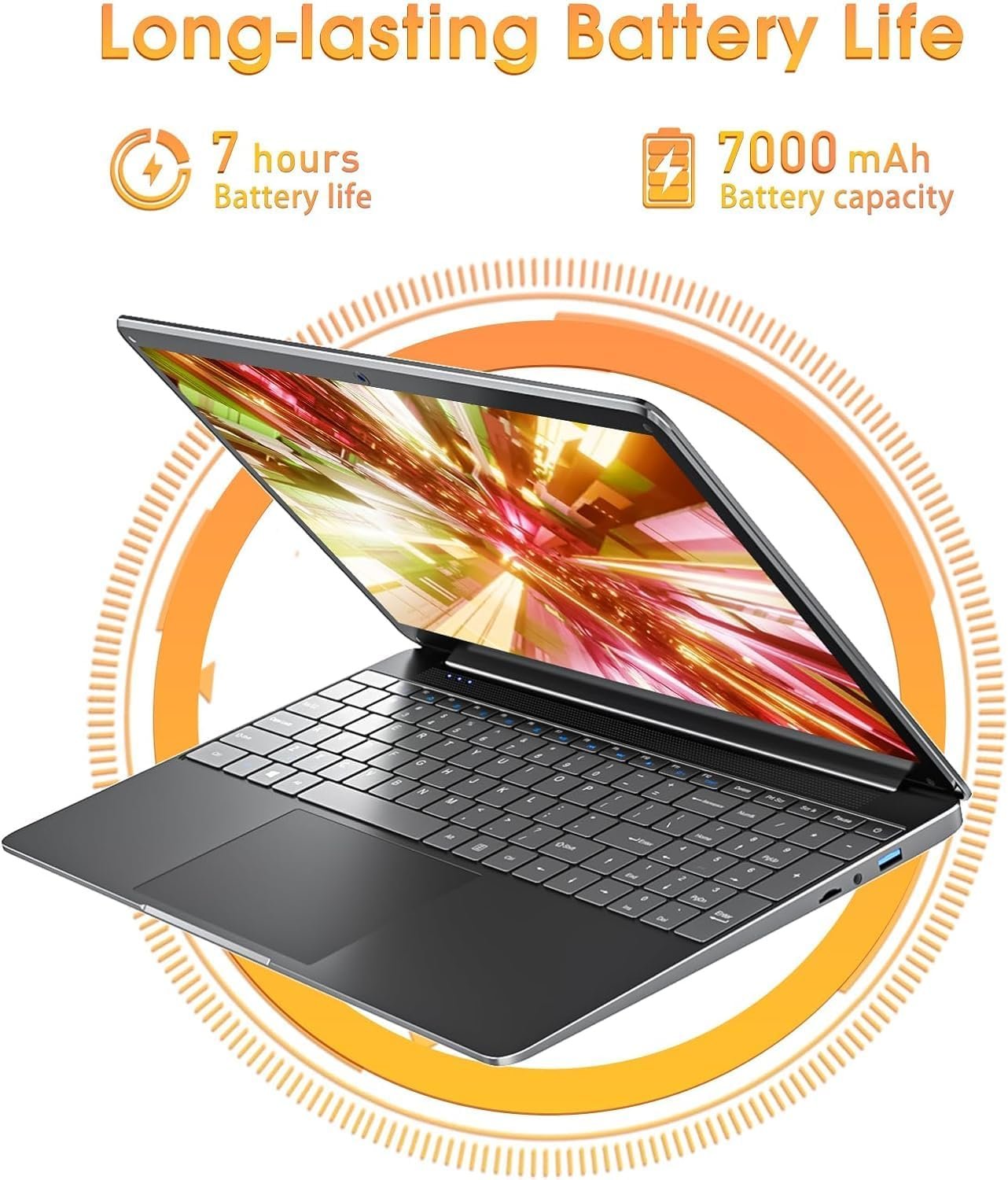 15.6 Inch Laptops, 8GB DDR3 512GB SSD Windows 11 Laptop Computer with I3 Processor, HD Display, 52Wh Battery, Wi-Fi 5, BT4.2, HDMI, USB3.2, Type-C, for Business and Students - Image 4