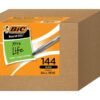 BIC Round Stic Xtra Life Black Ballpoint Pens, Medium Point Pens (1.0mm), 144-Count Pack of Bulk Pens, Flexible Round Barrel for Writing Comfort, No. 1 Selling Ballpoint Pens