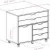 Winsome Halifax Storage Mobile Cabinets, 1 Door, 3 Drawers, 2 Wide Drawers, for Home Office, White