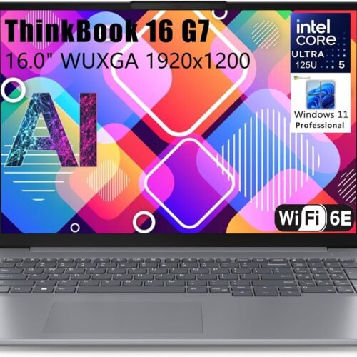 Lenovo Thinkbook 16 G7 Ultra 5 Premium Laptop Computer Intel 12-Core 16" FHD 32GB DDR5 RAM, 1TB PCIe SSD Thunderbolt 4 WiFi 6E RJ45 Win 11 Pro NPU AI Experience Copilot Business Laptop Vent-HEA