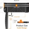 Firbon A4 Paper Cutter 12 Inch Titanium Paper Trimmer Scrapbooking Tool with Automatic Security Safeguard and Side Ruler for Craft Paper, Coupon, Label and Cardstock (Black)