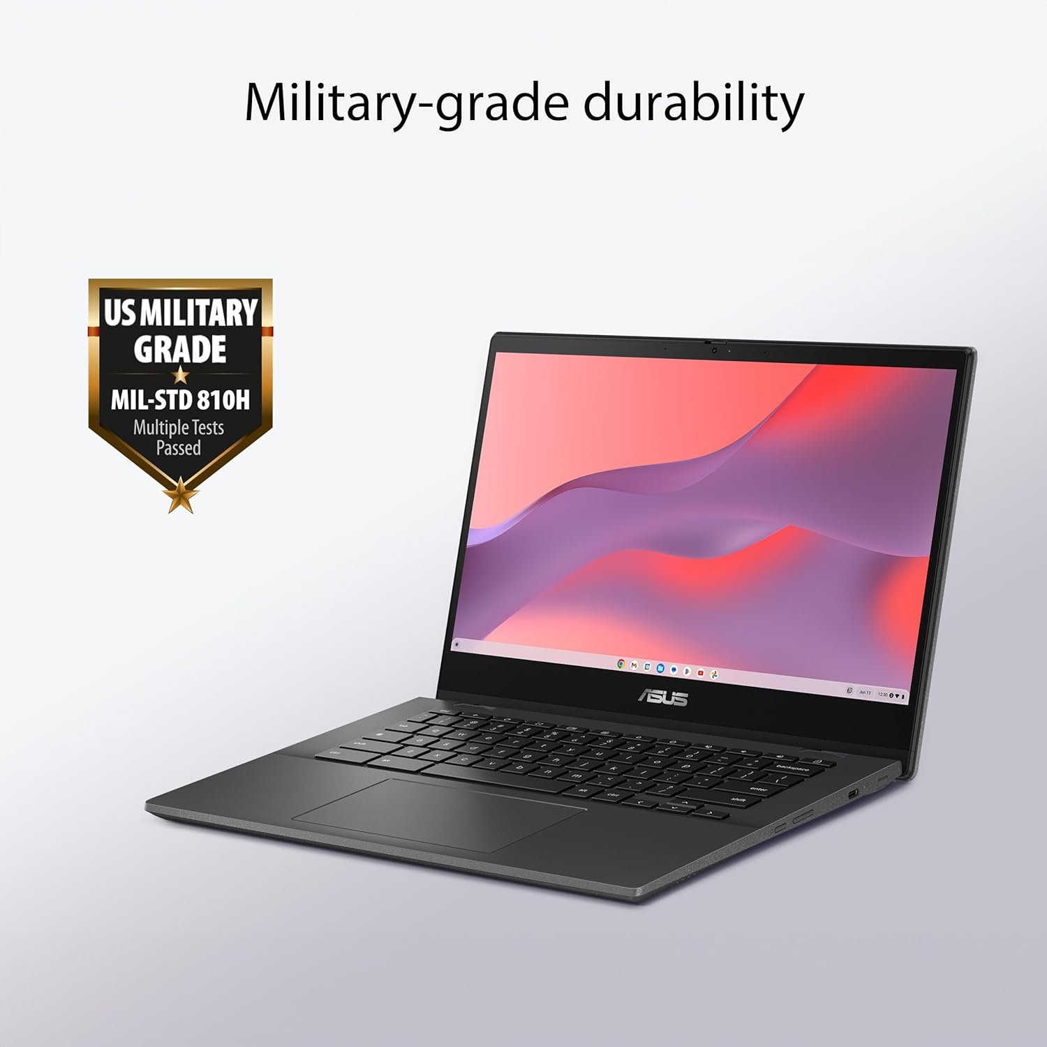 ASUS Chromebook CM14 Laptop, 14" HD Anti-Glare Display (1366x768), MediaTek Kompanio 520, 4GB RAM, 64GB eMMC, ChromeOS, Gray, CM1402CM2A-DS44, Gravity Grey - Image 4