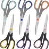 Scissors for Office School Supplies, Hnncugty 8" Scissors All Purpose Bulk Set of 6-Pack, Sharp Shears for Home Craft Sewing Fabric Middle School Student Teacher Supplies, Comfort Right/Left Handed
