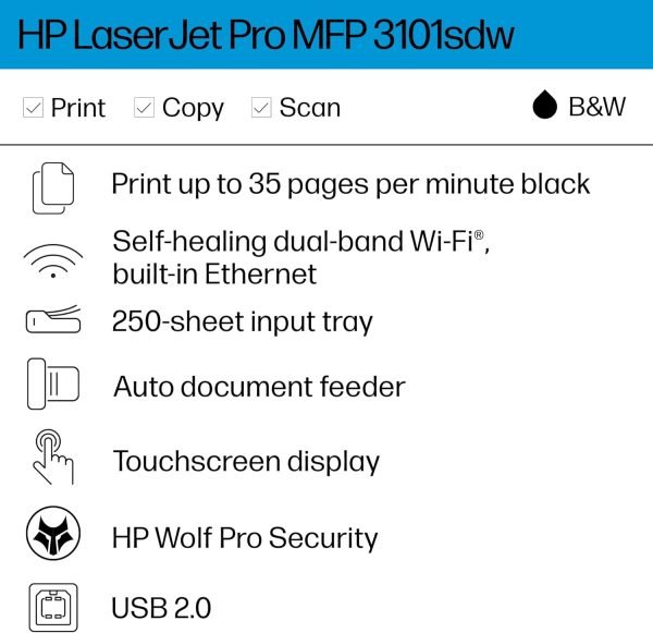HP Laserjet Pro MFP 3101sdw Printer