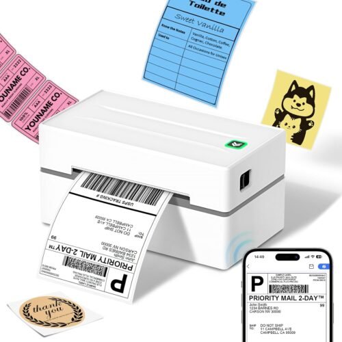 Bluetooth Thermal Label Printer, Wireless 4x6 Shipping Label Printers for Small Business, Compatible with Android&iOS and Windows, Address Label Printer for Amazon, Ebay, Shopify, Etsy, USPS