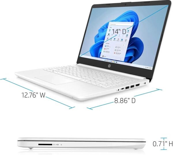 HP 2025 Student Business Laptop, 14" HD Display, Intel Celeron 4-core CPU, 16GB RAM, 320GB Storage(64GB eMMC + 256GB SD Card), 1-Year Office 365, Intel UHD Graphics, Wi-Fi, Windows 11 S, w/Accessories