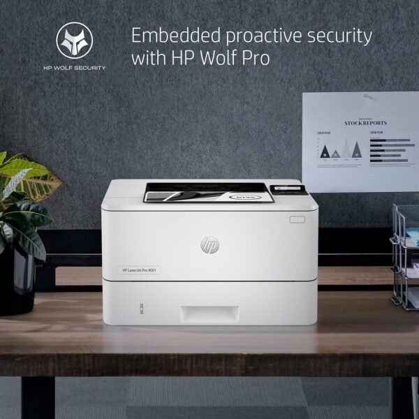 HP LaserJet Pro 4001dn Printer, Print, Fast speeds, Easy setup, Mobile printing, Advanced security, Best-for-small teams, Ethernet/USB only