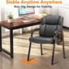 CLATINA Leather Guest Chair with Padded Arm Rest for Reception Meeting Conference and Waiting Room Side Office Home Black 4 Pack