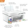 HP DeskJet Plus 4155 Wireless All-in-One Printer - Compact Inkjet Printer with Mobile Printing, Scanner, Copier, Bluetooth, Home Office & WiFi Compatible - 3XV13A (Renewed)