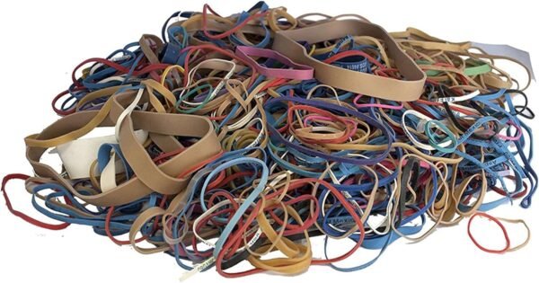 BAZIC Assorted Dimensions 227g/0.5 lbs. Rubber Bands, Multi Color