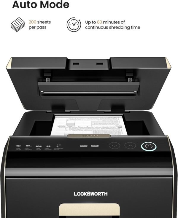 200-Sheet Micro-Cut Paper Shredder - P-5 High Security Shredder, Home Office, Heavy Duty, 8.5 Gallon Capacity