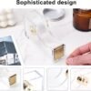 EOOUT Gold Office Supplies Set Desk Accessories, Acrylic Stapler Set Staple Remover, Phone Holder, Tape Holder, Pen Holder, 2 Ballpoint Pen, Scissor, Binder Clips, Ruler, Transparent Glue and Staples.