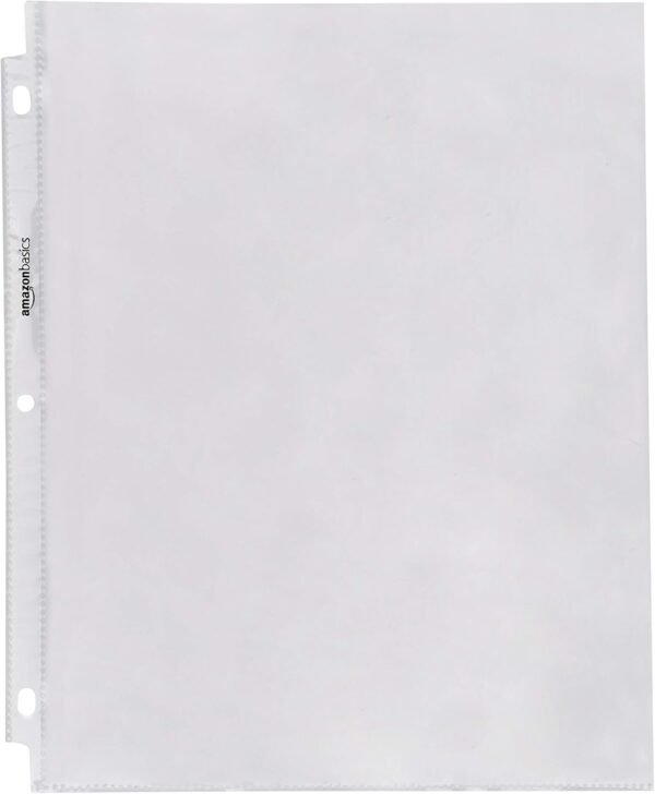 Amazon Basics Clear Top Loading Sheet Protectors for 3 Ring Binder, Polypropylene, 8.5 x 11 Inch, 200-Pack