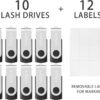 10-Pack Enfain 16GB USB 2.0 Swivel Flash Drives Shareable Data Storage for Home & Office Use (Black) : Electronics