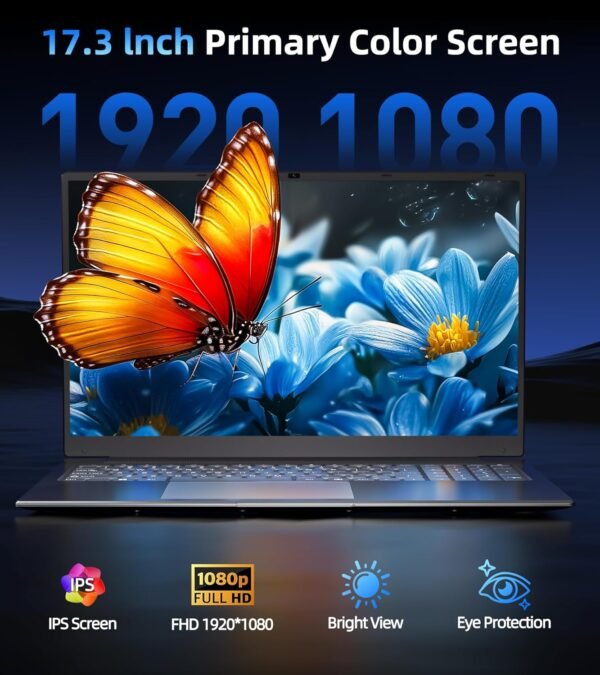 71fUJxv7sHL._AC_SL1500_.jpg Naclud Windows 11 Laptops, 17.3 Inch Laptop Computer with Core i3 Processor, 4GB DDR3 128GB SSD, 60800mWh Battery, FHD IPS Display, Type-C, HDMI, 5G WiFi, BT4.2, Webcam, USB3.2