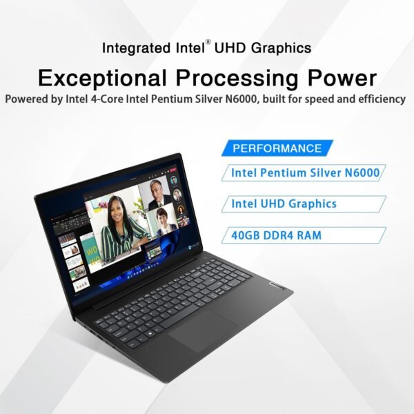 Lenovo V15 Business Laptop | Intel Pentium N6000 4-core Processor | 15.6 FHD (1920 x 1080) | 40GB RAM | 1TB PCIe SSD | Anti-Glare | WiFi-6 | Military Durability | Ethernet RJ-45 | Windows 11 Pro