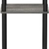 Furinno Just 3-Tier Turn-N-Tube End Table / Side Table / Night Stand / Bedside Table with Plastic Poles, 1-Pack, French Oak Grey/Black