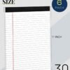 6 Pack 8.5 x 11 Legal Pads for Office Supplies Paper Pads 8.5 x 11 White Note Pads for Work Lined Writing Pads Notebook White Legal Pads Wide Ruled Notepads 30 Sheets Per Writing Pad Legal Note Pad