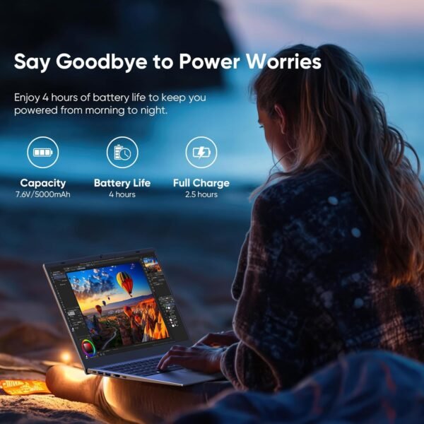15.6 inch Win11 Laptop Computer, 1920x1080 IPS Screen, 12GB DDR5 RAM / 512GB SSD, N95(Beats N5095) Processor Notebook PC, Support Fingerprint, WiFi 5, BT, Full Size Keyboard