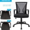 Furmax Office Chair Ergonomic Computer Desk Mesh Chair Mid Back Swivel Lumbar Support with Armrest (1, Black)