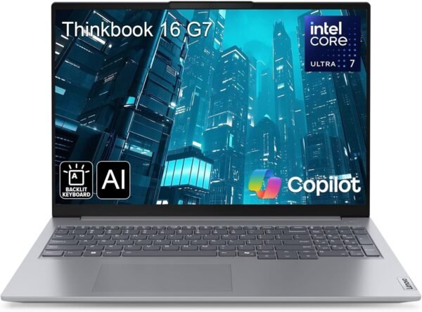 Lenovo ThinkBook 16 G7 16" FHD+ Business Laptop Computer, Intel 16-Core Ultra 7 155H (Beat i7-13705H), Arc Graphics, 64GB DDR5 RAM, 2TB PCIe SSD, WiFi 6E, Backlit Keyboard, Windows 11 Pro, AZ-XUT