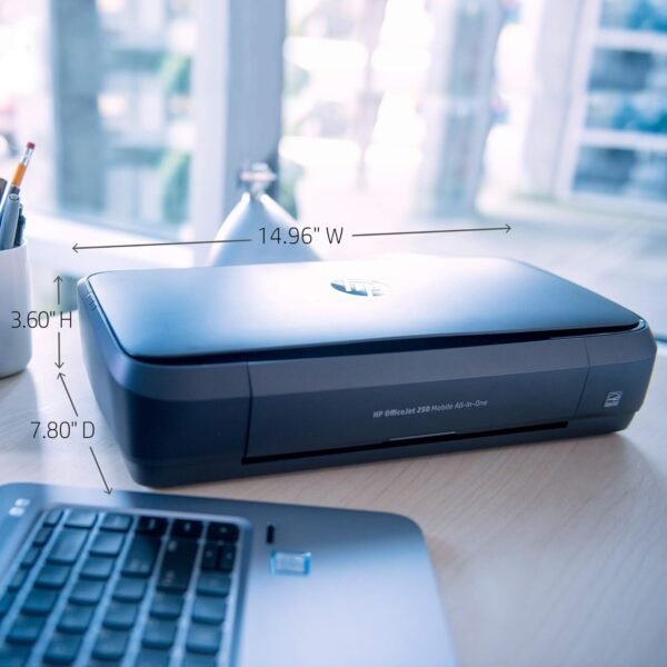 HP OfficeJet 250 All-in-One Portable Printer with Wireless & Mobile Printing, Works with Alexa (CZ992A) Black