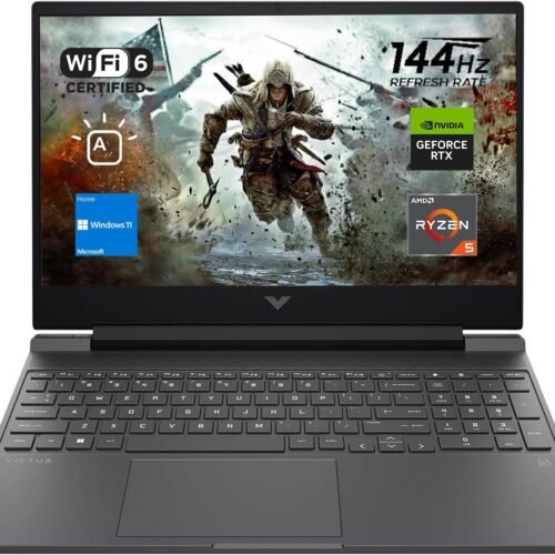 HP Victus 15 Gaming Laptop, 15.6" FHD 144Hz Display, AMD Ryzen 5 7535HS, 32GB DDR5 RAM, 1TB PCIe M.2 SSD, NVIDIA GeForce RTX 2050, HDMI, Webcam, Backlit Keyboard, Wi-Fi 6, Windows 11 Home, Silver