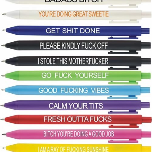 11Pcs Funny Adult Ballpoint Pen Set, Premium Days of The Week Swear Cuss Word Pens for Office Gifts, Novelty Pens for Corworkers