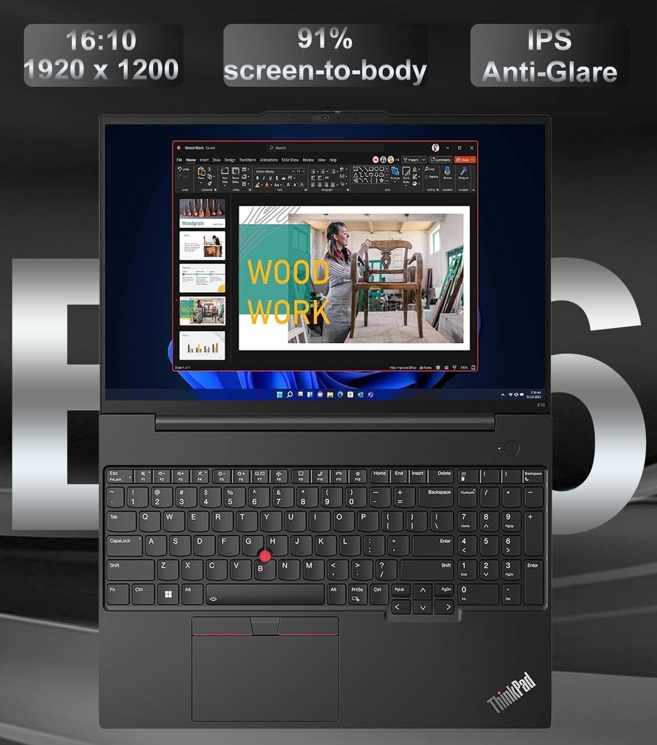 Lenovo ThinkPad E16 G2 Business Laptop Computer, 16" FHD+, AMD 8-Core Ryzen 7 7735HS (Beat i7-1360P), 32GB DDR5, 1TB PCIe SSD, WiFi 6E, Fingerprint Reader, Backlit Keyboard, Windows 11 Pro, AZ-XUT - Image 5