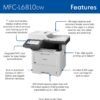 Brother MFC-L6810DW Enterprise Monochrome Laser All-in-One Printer, Large Paper Capacity, Wireless Networking, Advanced Security Features, and Duplex Print, Scan, and Copy, Works with Alexa