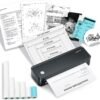 Portable Printer with 6 Rolls Multi-Size Paper, Bluetooth Inkless Thermal Printer Compatible with iOS, Android, Laptop, Used for Travel, Office, Home(Black)