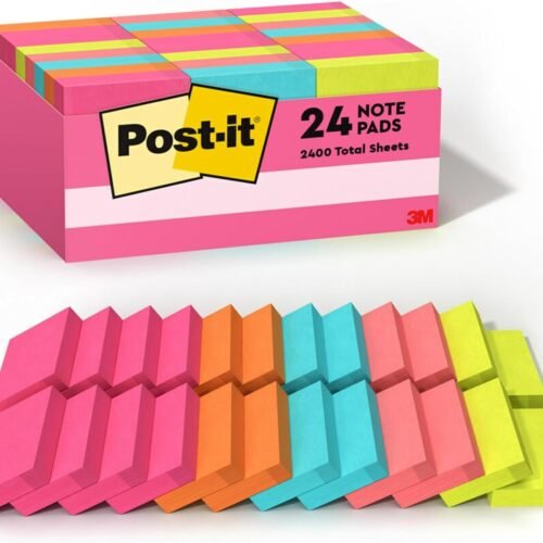 Post-it Mini Notes, 1 3/8 in. x 1 7/8 in., 24 Sticky Notes Pads, 100 Sheets per Pad, Poptimistic Collection, School Supplies and Oﬃce Products, The Original Post-it Note