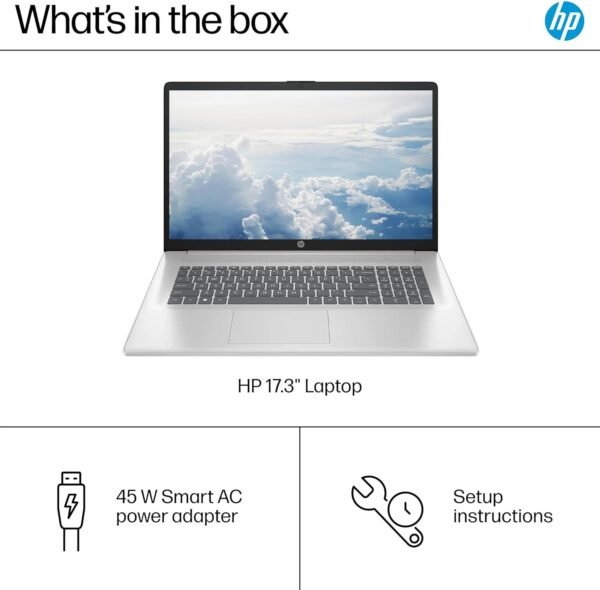 HP 17.3" FHD Business & Student Laptop Computer, 64GB RAM 2.5TB Storage (2TB SSD+512GB Docking Station Set), 6-Cores AMD Ryzen 5, Windows 11 Pro, PLUSERA Earphones, Silver