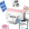 Phomemo Bluetooth Thermal Label Printer, 241BT 4X6 Wireless Shipping Labels Printer for Small Business, Pink Label Printers for Shipping Package, Compatible with iPhone, Android, Amazon, Shopify, USPS