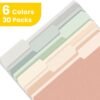 SUNEE File Folders, 30 Pack Manilla Folders 8.5 x 11, Colored File Folders Home Office School Supplies for Documents Files Paper,6 Pastel Colors