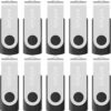 10-Pack Enfain 16GB USB 2.0 Swivel Flash Drives Shareable Data Storage for Home & Office Use (Black) : Electronics