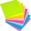 (8 Pack) Lined Sticky Notes 4x4 Bright Stickies Colorful Super Sticking Power Memo Pads, 8 Colors, Strong Adhesive