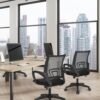 NEO CHAIR Office Chair Computer Desk Chair Gaming Ergonomic Mid Back Cushion Lumbar Support with Comfy Mesh Adjustable Swivel Rolling Home (Black)
