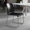 Flash Furniture Hercules Series Contoured Stacking Chairs for Waiting Rooms and Offices, Ergonomic Lobby Chairs with Curved Back, Set of 5, Black