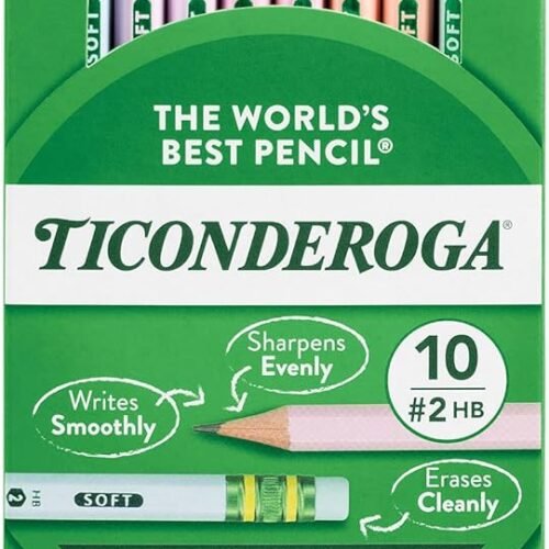 Ticonderoga® Pastel Pencils, #2 Soft, Assorted Colors, Pack of 10 Pencils