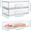 Vtopmart 12.1''W Clear Stackable Storage Drawers,2 Pack Acrylic Plastic Organizers Bins for Makeup Palettes, Cosmetics, and Beauty Supplies,Ideal for Vanity, Bathroom,Cabinet,Desk Organization